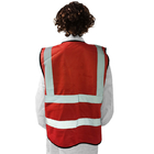 Maglie riflettenti di sicurezza di alta visibilità rossa unisex con la tasca di identificazione