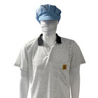Magliette di seta bianca a strisce da 7 mm T-shirt anti-statiche POLO ESD 99% poliestere 1% conduttivo
