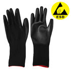 Allunghi la palma nera dell'unità di elaborazione dell'anti poliestere statico ESD dei guanti ricoperta