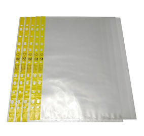 I fori della cartellina 11 del polietilene A4 A3 ESD archivano i bordi gialli molli del portafoglio