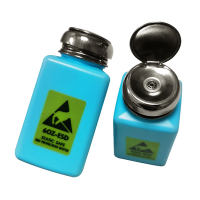 Blu solvente della bottiglia 6OZ dell'erogatore dell'alcool di plastica antistatico ESD