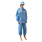 Tuta ESD senza pelucchi in poliestere a righe blu da 5 mm per abbigliamento da lavoro industriale