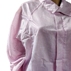 Lab Poliestere ESD Antistatico Split Suit 5mm Grid Pink Special Design