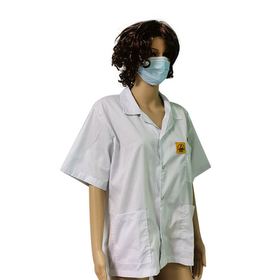 vestiti da lavoro industriali della maglietta della griglia di 2.5mm per il locale senza polvere ESD antistatico