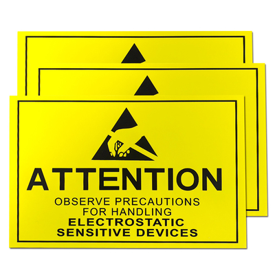 Rettangolo giallo statico di dimensione 20x30cm del segno di area di controllo di attenzione ESD per EPA