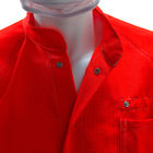 Cleanroom Rosso 5mm Grid ESD Mantello di sicurezza antistatico con 98% di poliestere 2% di fibra di carbonio