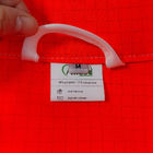 Cleanroom Rosso 5mm Grid ESD Mantello di sicurezza antistatico con 98% di poliestere 2% di fibra di carbonio