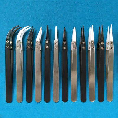 ESD antistatici resistenti alle alte temperature con testa intercambiabile pinzette in ceramica con maniglia in acciaio inossidabile