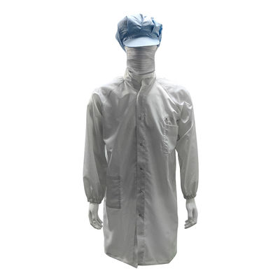 98% poliestere + 2% fibra di carbonio 5mm griglia ESD antistatico cappotto di sicurezza reticolabile reticolare per la stanza pulita