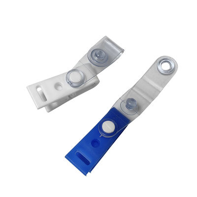 Esclusivo Blue White ID Badge Holder Clip Clip di plastica