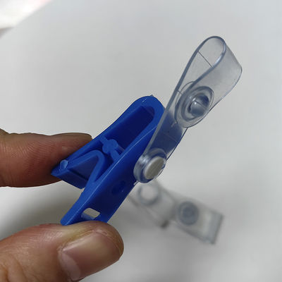 Esclusivo Blue White ID Badge Holder Clip Clip di plastica