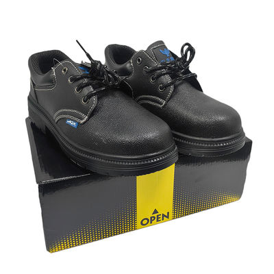 Unisex Anti Smash Calzature da lavoro in costruzione in acciaio a taglio basso suola media in gomma Acciaio a punta in pelle Scarpe di sicurezza superiore