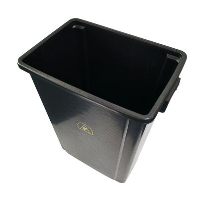Contenitore di rifiuti antistatici in plastica nera riciclato ESD per uso in camera pulita