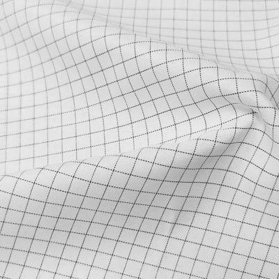 Bianco 7MM Griglia 65% Poliestere+32% Cotone+2% Fibra di carbonio T/C ESD Tessuto antistatico per abbigliamento per la stanza pulita