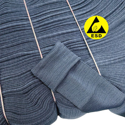 93% poliestere 7% fibra di carbonio ESD Tessuto antistatico per costole