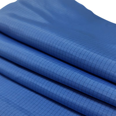 Blu 65% poliestere 32% cotone 2% fibra di carbonio tessuto ESD nero 4 mm rete filo conduttivo rosso tessuto TC antistatico