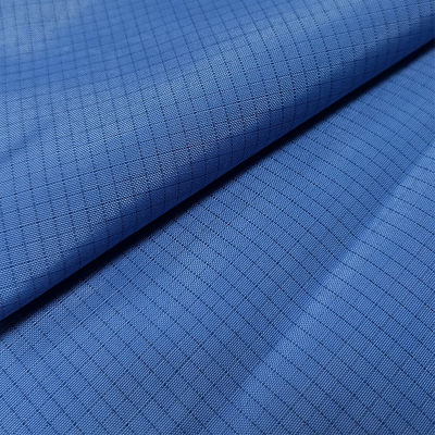 Blu 65% poliestere 32% cotone 2% fibra di carbonio tessuto ESD nero 4 mm rete filo conduttivo rosso tessuto TC antistatico