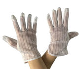 M / La L non slitta gli anti guanti statici della palma con la mano a strisce del poliestere di 10mm indietro