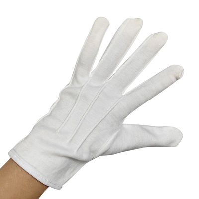 Logo personalizzato 100% cotone Gioielli Premium Banda di marcia Guanti da lavoro di cotone bianco Guanti cerimoniali