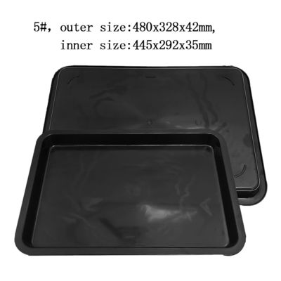 480x328x42mm vassoio quadrato antistatico nero vaschino di plastica quadrato ESD scatola di fatturato parti elettroniche scatola materiale di stoccaggio vassoio di plastica