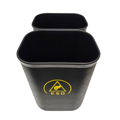 Bidone quadrato in plastica antistatica ESD nera da 15L per camera bianca