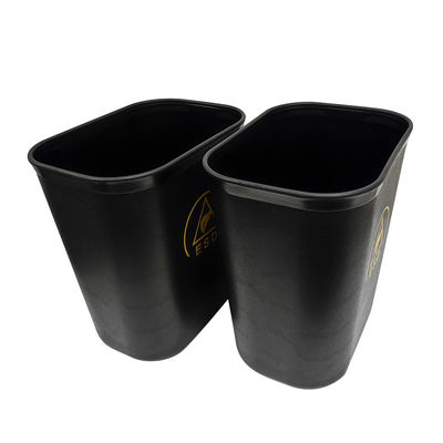 Bidone quadrato in plastica antistatica ESD nera da 15L per camera bianca