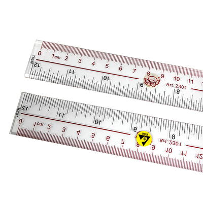 Righello antistatico dritto in plastica trasparente ESD da 30 cm