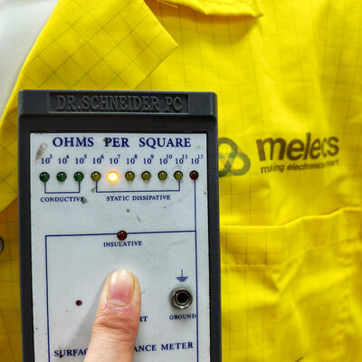 Yellow ESD Anti Static 5mm Grid TC Cleanroom Smock