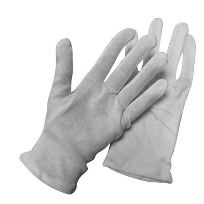 Guanti bianchi del cotone di 100 per cento altamente Stretchable per i posti senza polvere