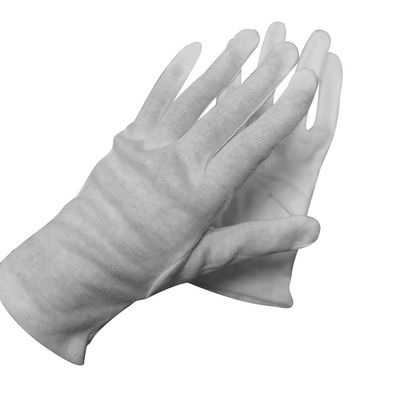 Guanti bianchi del cotone di 100 per cento altamente Stretchable per i posti senza polvere