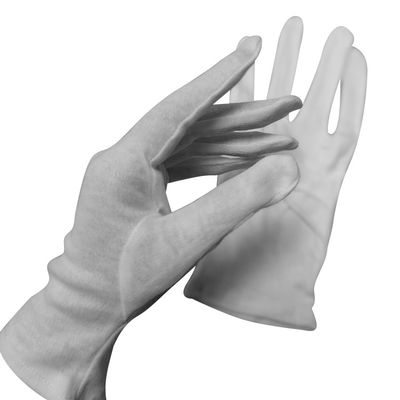Guanti bianchi del cotone di 100 per cento altamente Stretchable per i posti senza polvere