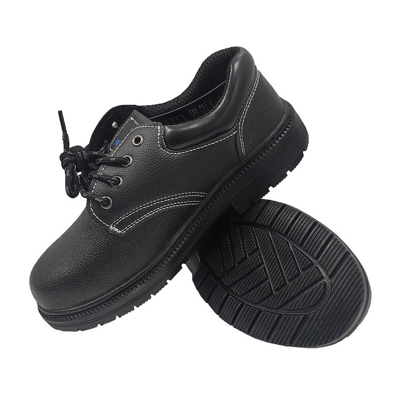 Unisex Anti Smash Calzature da lavoro in costruzione in acciaio a taglio basso suola media in gomma Acciaio a punta in pelle Scarpe di sicurezza superiore