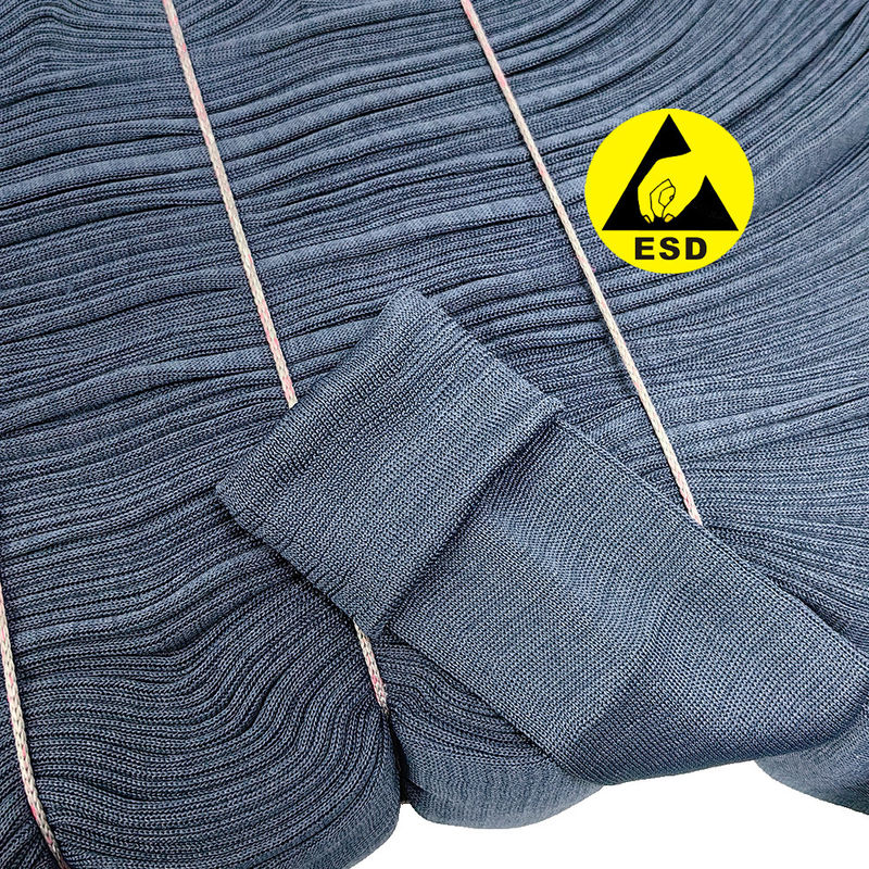 93% poliestere 7% fibra di carbonio ESD Tessuto antistatico per costole
