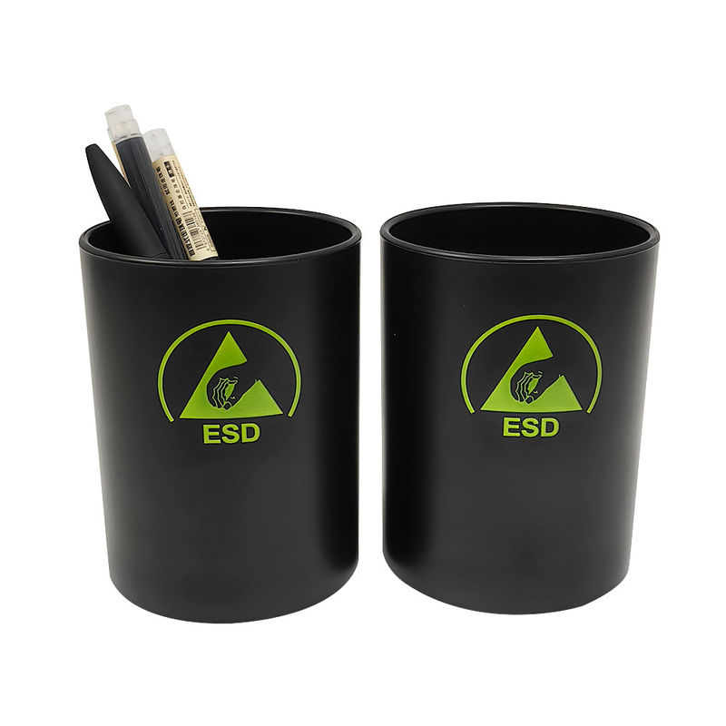 Portapenna di plastica antistatica ESD nera Organizzatore di scrivania ESD per laboratorio di depurazione delle stanze pulite