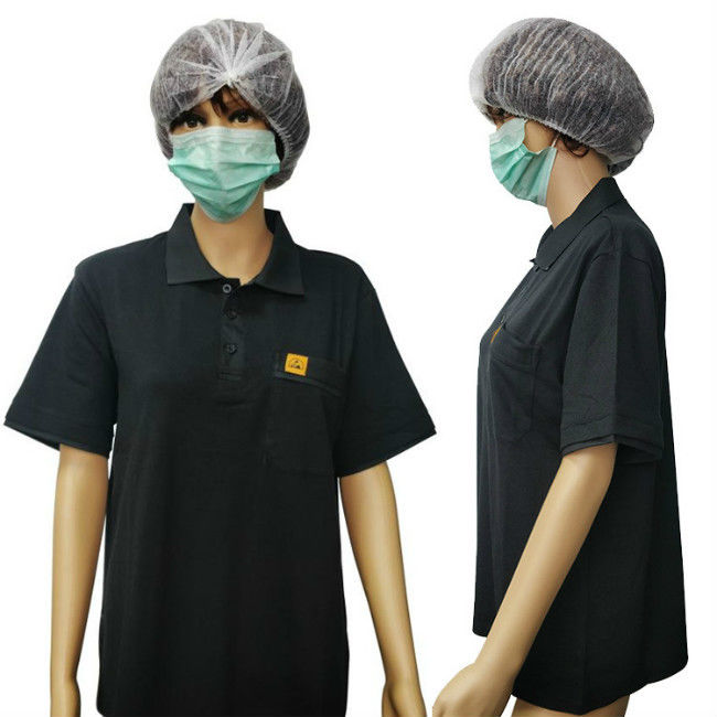 Anti ESD statico unisex Polo Shirts For Cleanroom