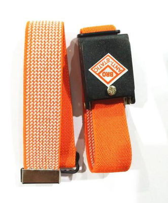 Cinghia di polso antistatica senza cordone tricottata di colore marrone rossiccio arancio blu ESD della banda elastica