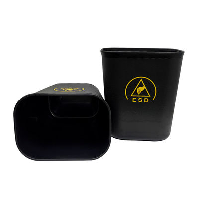Bidone quadrato in plastica antistatica ESD nera da 15L per camera bianca